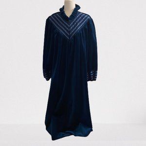 NWT Vintage Navy Blue Velour Nightgown XXXL